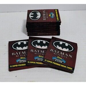 VTG 1992 TOPPS STADIUM CLUB BATMAN RETURNS PREMIUM MOVIE CARD 10 SEALED PACK LOT